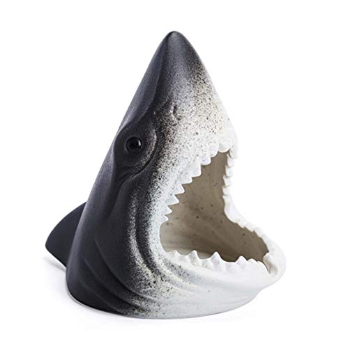 KANGLE-DERI Aschenbecher für Zigaretten, Fancy Ceramic Shark Windproof Large Aschenbecher Dekorativ, Aschenbecher für drinnen und draußen für die Dekoration im Home Office,B