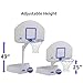 Dunn-Rite Splash & Shoot Outdoor Adjustable Height Swimming Pool Basketball Hoop w/Ball, Base, & 18 Inch Stainless Steel Rim for Adults & Kids, Choose Clear or White (White & Blue)
