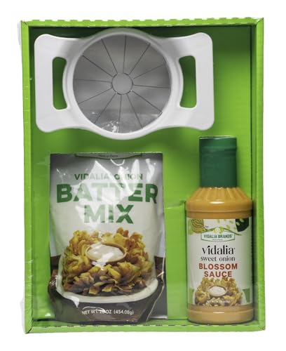 Vidalia Onion Blossom Kit – Includes Onion Cutter, Batter Mix & Sweet Onion Blossom Sauce – Make Restaurant-Style Blooming Onions at Home