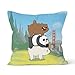 Housse de Coussin taie,We Bare Bears,Nous Les Ours Nus Home Chambre Coussin décoratif Taille 18x18 Pouces 45x45cm
