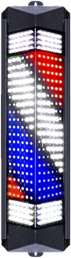 LZfLwJV Outdoor Led Barber Pole Light, Barbershop Hair Salon Hairdressing Sign,Wall Mount Rotating Light,Can Be Remotely Controlled,155X23CM,Black and White(65x18cm,Color)