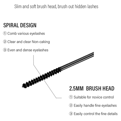 Black Waterproof Mascara for Fine Short Eyelash, Small Brush Can Catching Tiny Eyelashes, Smudge-proof, Washable Voluminous Eyelash Mascara Intense Lengthening Mascara (1 Pcs) - Image 3