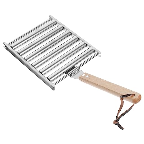 Inoxidable con Mango de Rejilla Portátil para BBQ para Campings y Reuniones al Aire