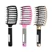 3 Stücke Haarbürste Wildschweinborste Entlüftete Entwirrbürste，Gebogene Haarbürste Ohne Ziepen，Haarstyling ​Hair Brush Set für Natur Lockig Haar Glattes Haar Nasse und Trockenes Haar FKTCQQ (3PCS)
