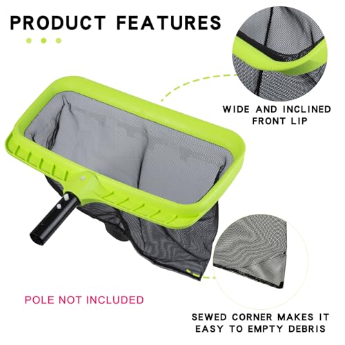 Sepetrel Swimming Pool Leaf Skimmer Net,Reinforced Frame Deep Rake Net