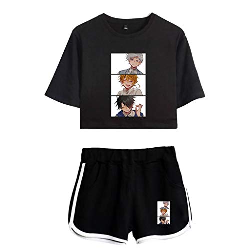 New Cute The Promised Neverland Crop Top and Short Emma Norman Ray Shirt Pants 3D Anime Sweatsuits W