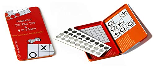 Image of Magnetic Travel Tic Tac Toe - Includes 4 in a Row Game Too - Car Games , Airplane Games and Quiet Games