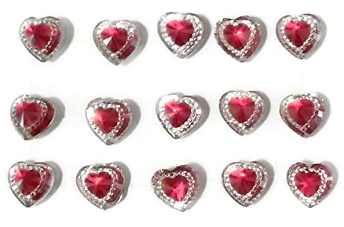 Red Diamond Heart Thumb Tacks - Set of 15 Handmade Decorative Pins