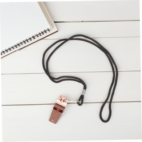 6 silbatos metálicos de árbitro dorado rosa con cordón de cuello miniatura 5