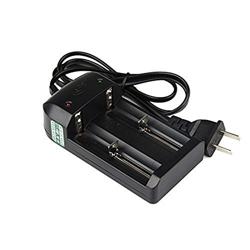 Warm-house Dual Channel Battery Charger Universal Auto Off Intelligent Battery Charger for 18650/18500/14500/26650 AA Lithium Battery Lifepo4 Battery USA Plug Black