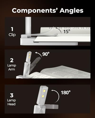 Image of Reading Light,Foldable Book Light,3 Color & Stepless Dimming Book Light for Reading at Night,700mAh Battery for Long-Lasting,Ultra Lightweight and Pocket-Sized for Book Lovers Gifts (White)