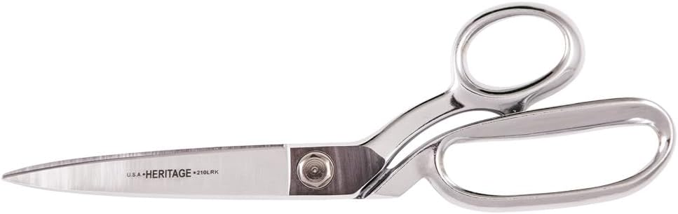 Klein Tools G210LRK Scissors, Made in USA, Bent Trimmer with Large Ring, Knife Edge, 11-Inch