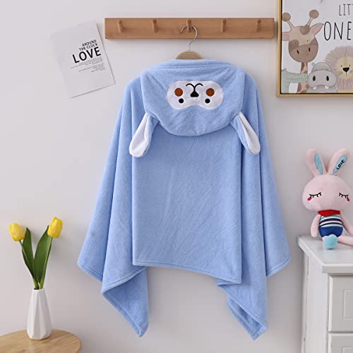 Image of YEBON Kids Hooded Towel Soft Absorbent Bath Towel with Cute Frog Design for Babie, Toddler, Infant Perfect Shower Gifts for Boys and Girls 28 inch x 55 inch (HZ09-B)