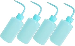 NOLITOY Lab Bottles 4pcs Elbow Cleaning Bottle Lash Primer for Eyelash Extensions Water Squeeze Bottle Sauce Squeeze Blue Squeeze Bottle Supplies Plastic Extruder Glass Eyelash Helper Tool