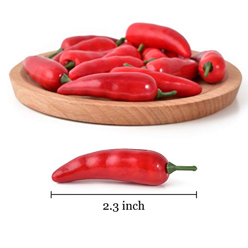 Fake Pepper, Millet Pepper Simulation Lifelike Hot Chili for Home Kitchen Party Pub Decoration Cabinet Ornament 50 pcs Red
