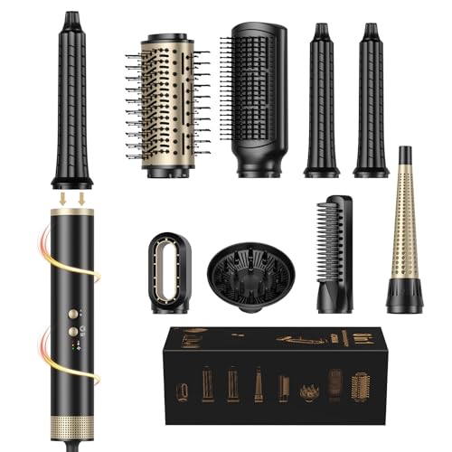 1500w Air Styler 8 in 1 Atopskins Hairstyler set mit 110000 RPM Motor Haartrockner, Rundbürstenföhn Föhnbürste Warmluftbürste Set, Air Lockenstab, Föhn mit Diffusor, Volumizer, Haarglätter Bürste