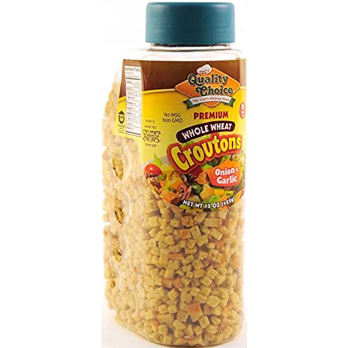 Sova Foods Onion & Garlic Bread Whole Wheat Croutons for Soups and Salads 425g Vegan Friendly