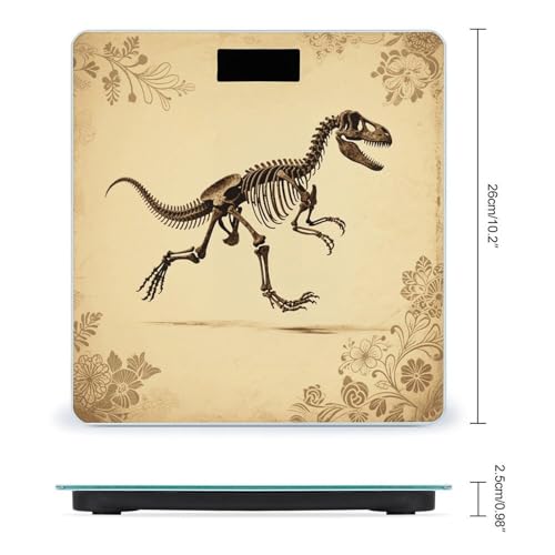 Báscula digital de baño con diseño de esqueleto de dinosaurio miniatura 2