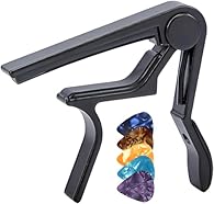 Premium Material - Guitar capo is made of high-quality aluminum, lightweight, fall protection, Anti-scratch and long serving life. Outstanding Performance - Capo tight on strings and no more fret buzz. Steel spring with internal memory to provide str...