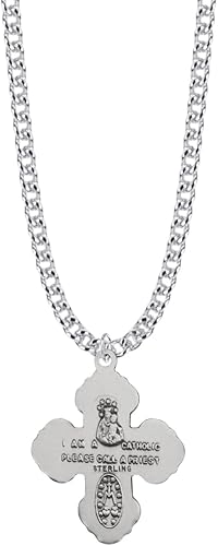 Miniatura 3 de True Faith Jewelry Sterling Silver 4 Way Medal Cross Pendant Necklace Religious Jewelry