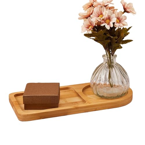 Wooden Serving Platter - Divided Food Display Board With Compartments | Natural Wood Entertaining Tray For Snacks & Appetizers | 10.83x4.92 Inch Party Platter For Seafood, Fruits, Bread, Cheese