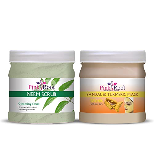 Image of Pink Root Neem Scrub 500gm with Sandal Turmeric Mask 500gm