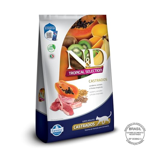 Farmina N&D Tropical para Gatos Adultos de Todas as Raças Sabor Cordeiro, Cereais e Frutas Tropicais