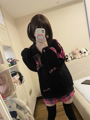 CEINOM Punk Harajuku Cute Print Japanese Fashion Loose Y2k Aesthetic Sweatshirts All Match Clothes4