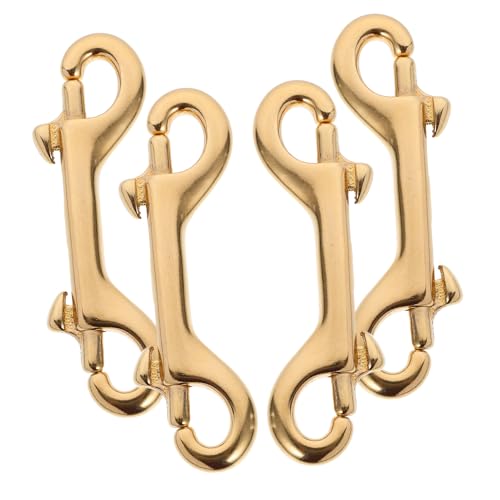 Sewroro 4 Pcs Brass Lobster Clasp Lanyard Clips Swivel Clasp Lobster Clip Clasp Hooks Belt Accessories Bolt Snap Hooks Heavy Duty Hooks Swivel Snap Hooks Swivel Lobster Clasp Clasps Golden