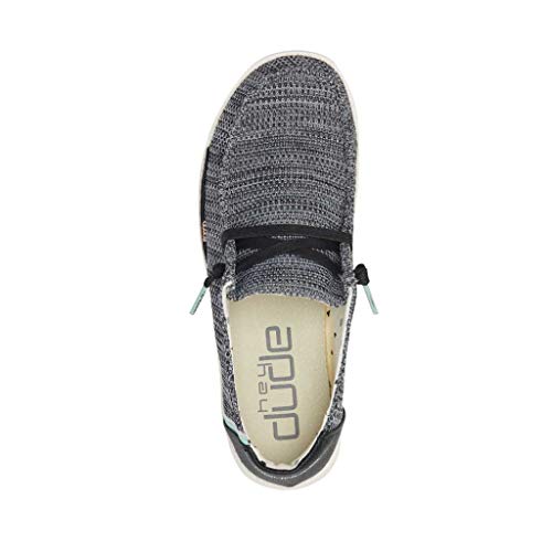 Image of HEYDUDE Women's Wendy Sox Sparkling Black Size 4 | Women's Shoes | Women's Lace Up Loafers | Comfortable & Light-Weight