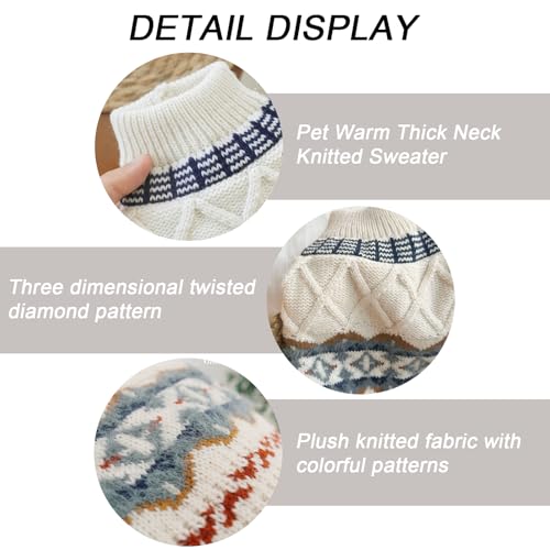 TYXHXTF Winter Warmer Hundepullover Kleine Hunde Rollkragen Strickpullover, Schöne Hunde Pullover Hundepulli Pullover Weich Hundekleidung Hundepulli Hund Kleidung Katzenpullover (XS)