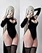 KORURACLUB Sexy Dress Cheongsam Halloween Costume premium sweater cosplay lingerie High Slit Long Dress (Black, XS/M)