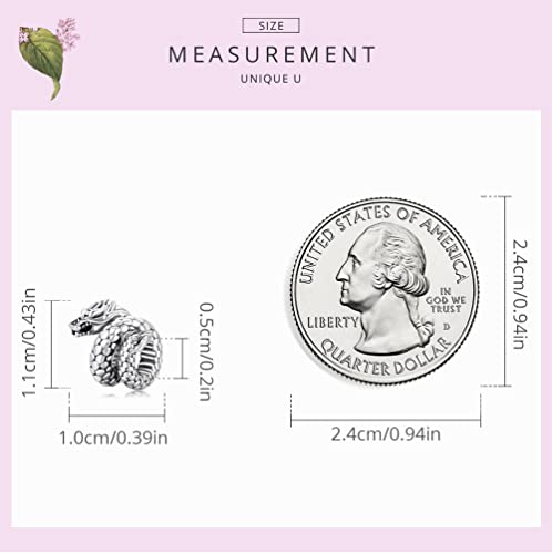 WOSTU 925 Sterling Silver Cute Animal Cat Dog Butterfly Dragon Snake Bead Charm for Charm Bracelet Personalized Jewelry Gift for Women4