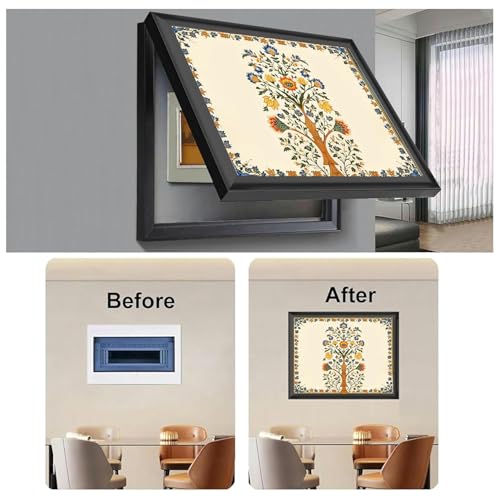 Image of PAINTINGMANTRA Customized Upload Your Painting or Photo Decorative Framed Wall Art Print Cover for Mcb Box, Electric Board, Meter Box Cover (Size: 17x13 Inch)
