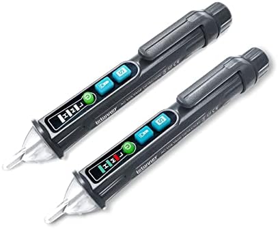 2PCS LETONNEY Voltage Tester, Non Contact Voltage Detector, Circuit Tester Dual Range Voltage Sniffer AC 12V-1000V/48V-1000V, Live/Null Wire Tester with Alarm and Flashlight (Gray)