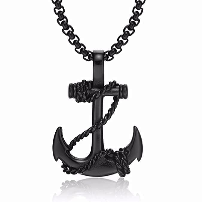 MEENAZ Pendant for Men Anchor Black Silver gold chain for men Boys Mens boyfriend gents locket Necklace for men Boy girls Women Stainless Steel neck chain lockets mens chains fashion Long Stylish -14 (B0CNGSQTY2) Amazon Price History, Amazon Price Tracker