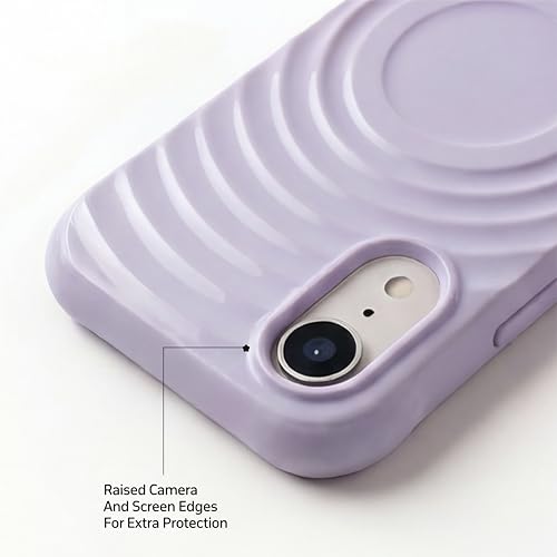 Image of amazon basics Shockproof Case for iPhone XR | Ripple Pattern | Camera Protection | Protective Cover with Enhanced Grip & Wireless Charging Support - Light Purple