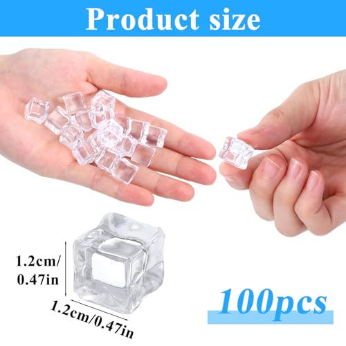 Cubos de Hielo Falsos Acrílicos Transparentes 12mm 100 piezas miniatura 2