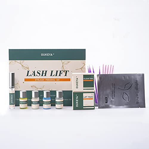 OUKEYA Lash Lift Kit, Eyelash Perm Kit Home & Professional Eyebrow Lamination Kit Suitable for Semi-Permanent Curling Perming Wave Salon