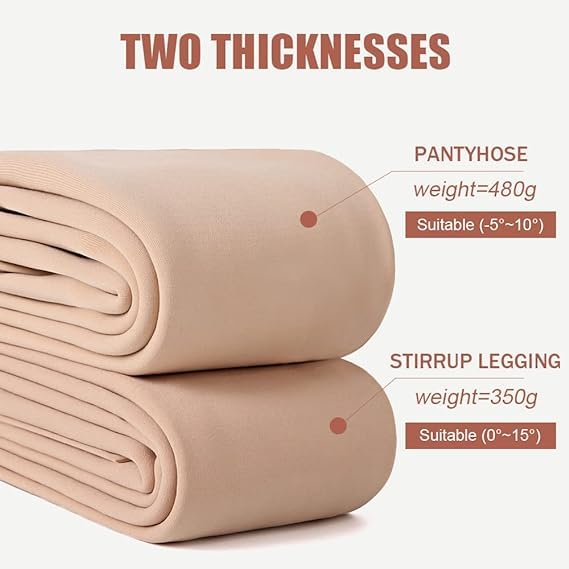 Image of SHAPERX Fleece Lined Tights Women High Waisted Winter Warm Womens Thick Tights Thermal Fake Translucent Pantyhose Plus Size Pack of 1