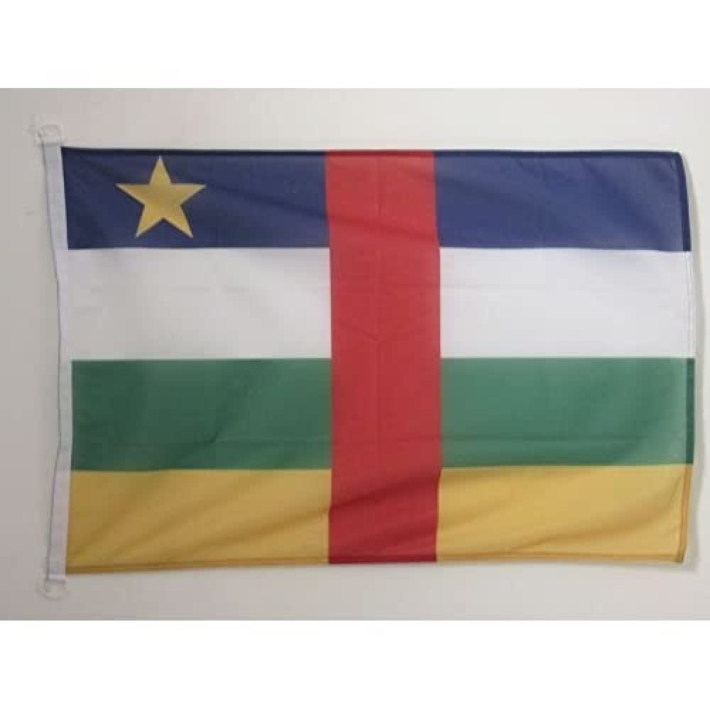 AZ FLAG Central African Republic Boat Flag 45x30 cm Plastic Rings — image 1