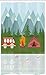ABAKUHAUS Camper Cortina para baño, Tienda de campaña Caravana de Dibujos Animados, Tela con Estampa Digital Apta Lavadora Incluye Ganchos, 120 x 180 cm, Multicolor