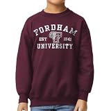 Barnesmith Fordham University Rams Unisex Youth Crewneck Sweatshirt, Vintage, Maroon, Small