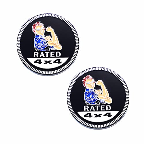 Image of 2Pcs Rated Emblem Hercules Rated 4 x 4 metal car badges 3D round car badges Beautiful car stickers 4 x 4 car stickers round car badges Stickers (black)