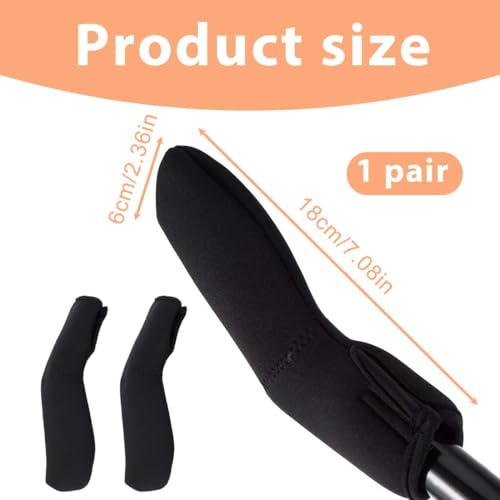EIH1 2 Stücke Kinderwagen Griff Abdeckung ElastischCover Universal Zubehör Staubdicht Schwarz