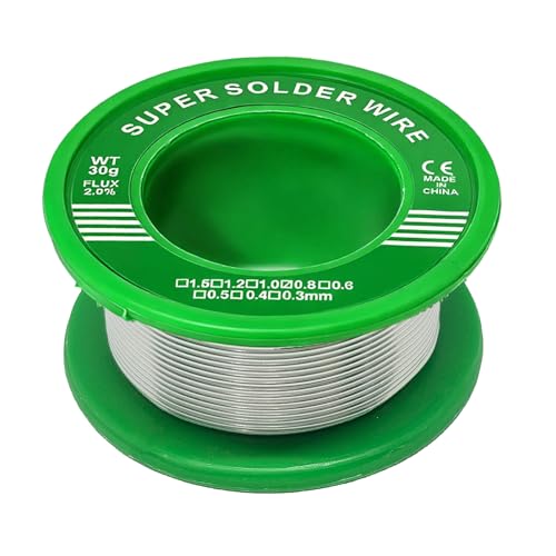 0.8mm Fil de Soudure, 30g Fil Étain à Souder avec Noyau de Colophane Etain a Souder Electronique Bobine d'étain à Souder Avec Flux pour Soudure la...