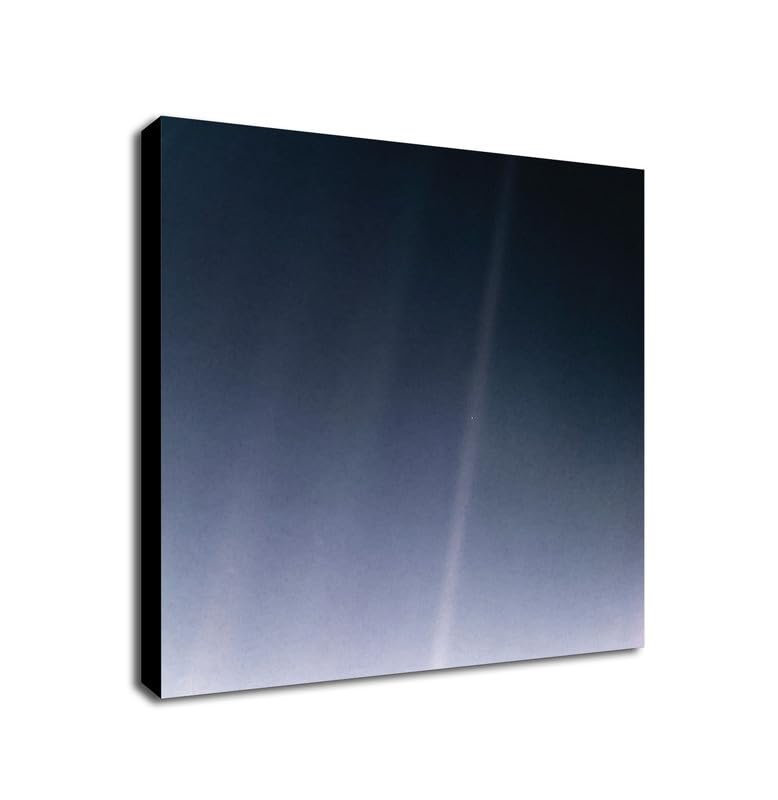 FAB Earth - Pale Blue Dot - NASA Voyager Art Print - Wrapped Framed Canvas Wall Art (38 x 38 inch / 96cm x 96 cm)