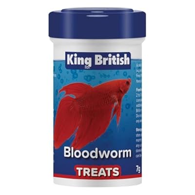 King British – Bloodworm Treats 7g – Delicious, Natural Treat for all Aquarium Fish, Turtles, & Terrapins – Complements a Balanced Diet – High-Protein – Promotes Colour & Condition