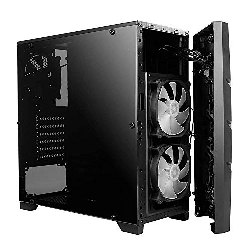 Image of Antec GX202 Mid-Tower ATX Computer Cabinet /Gaming Case | 3 HDD and 4 SSD mounts |13.34 cm (5.25 inch) Optical Drive Bay with 2 x 120mm Blue LED Fans in Front & 1 x 120mm Regular Fan in Rear