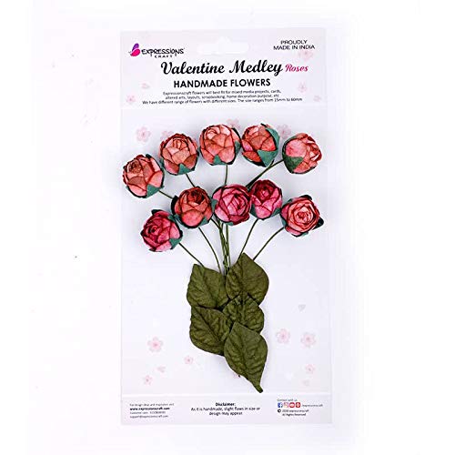 immix Expressions Craft Handmade Paper Flower mini cabbage rose wine